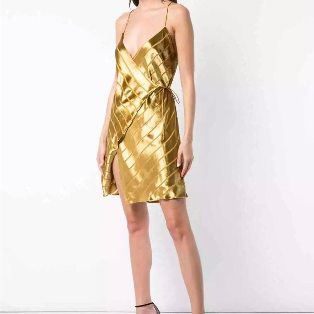 Michelle mason backless tulip silk & velvet dress